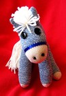 Sock Monkey Horse Blue Sock Monkey Customizable Handmade — photo 2