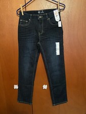 Boy  s Wonder Nation Slim Stretch Adjustable Waist Jeans 16 Straight Leg Blue