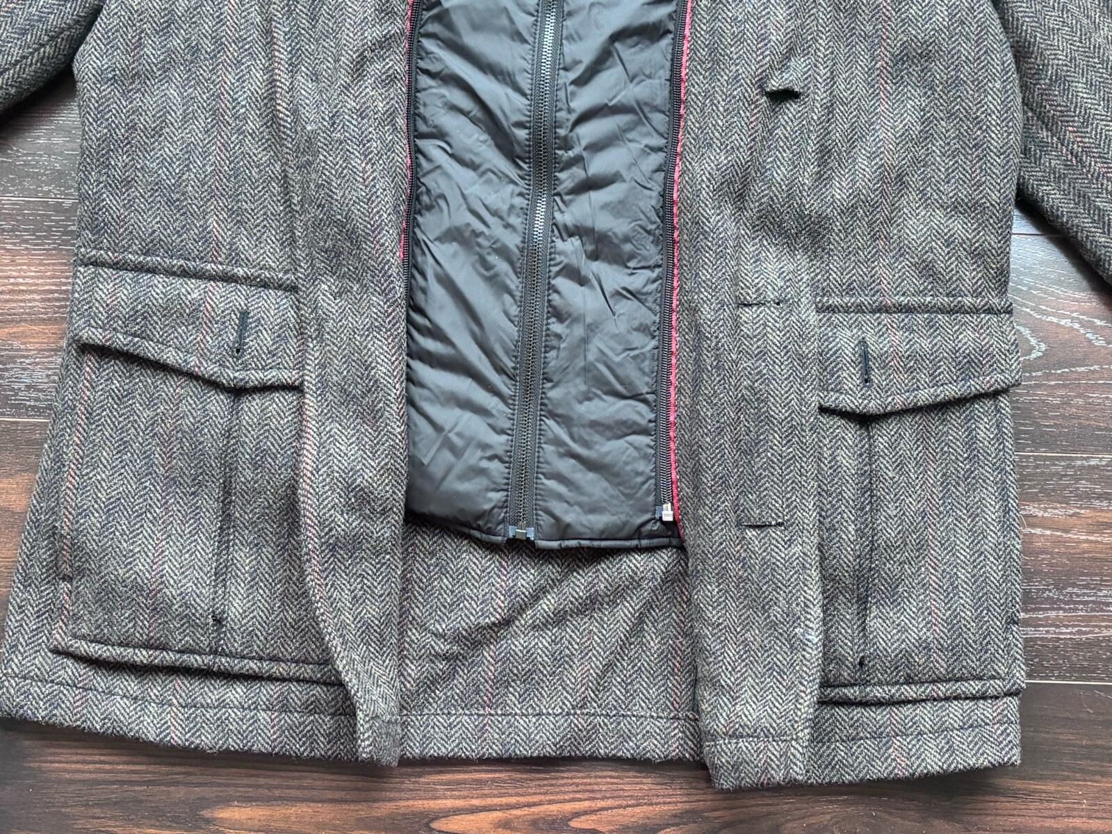 Pendleton $425 Herringbone Coat Removable Wool In… - image 6