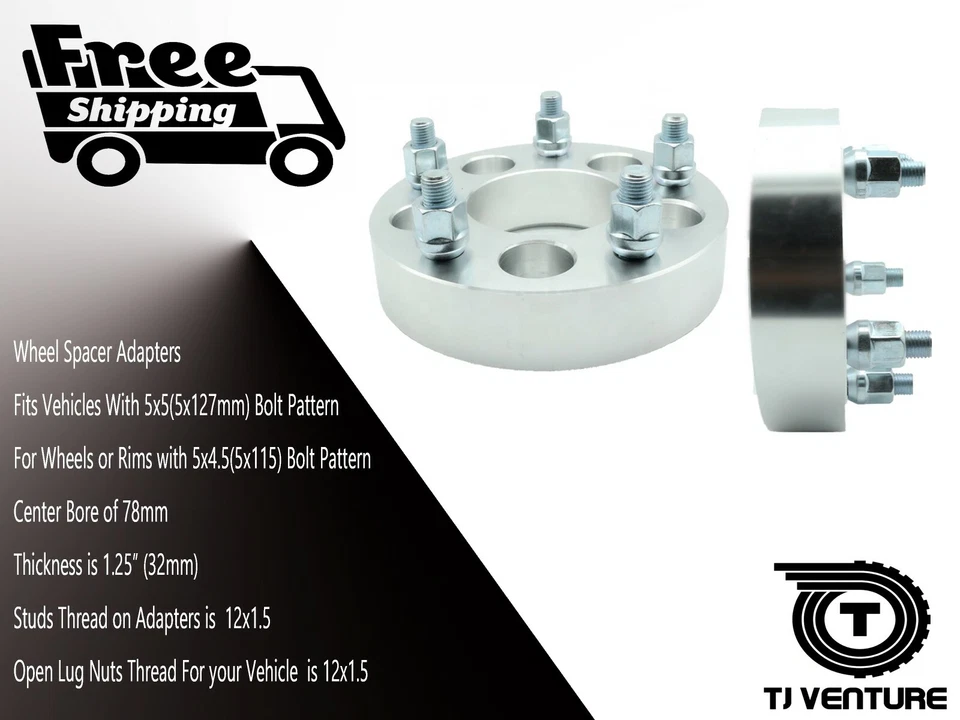 4 ШТ 1,25 «ТОЛЩИНОЙ 5x5 (5x127) до 5x4.5 (5x115) колесо прокладка адаптер для BUICK - Изображение 2 из 3