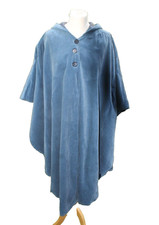 1970s Blue Hooded Corduroy Laura Ashley Cloak