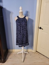 Twentyone Medium Dress Womens Solid Blue Sleeveless Shift