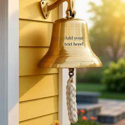 Personalized Engraved Brass Bell-Brass Nautical Bell for Home Decor 7''