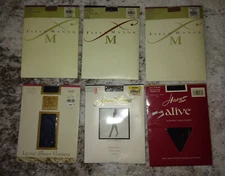 NOS 1990s Lot of 6 Pantyhose Gantos Hanes Field Manor sz B medium