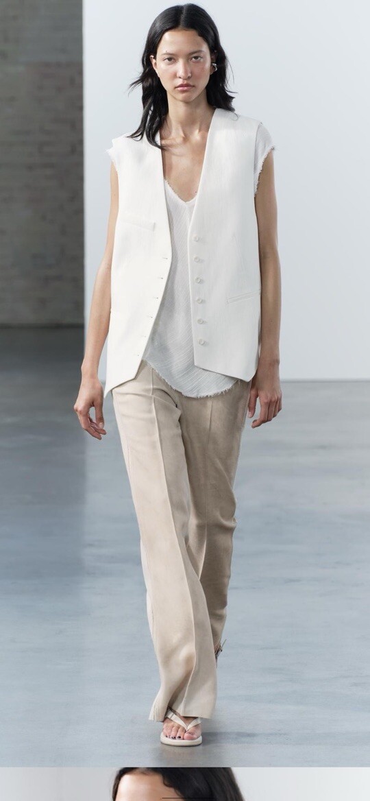 ZARA 2024WOMAN NEW OVERIZED LINEN VEST Ecru SIZE S $109 Run