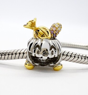 Kürbis Charm Bead Bonboniere Halloween Echt 925 Sterling Silber  