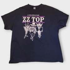 ZZ Top "A Celebration with ZZ Top" 2021 Tour T-Shirt 2XL Gildan Ultra Cotton