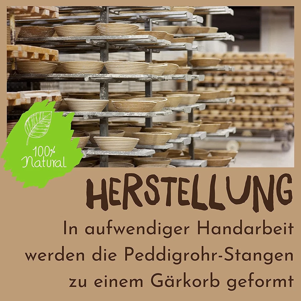 Gärkorb Gärkörbe Gärkörbchen Brotform aus Peddigrohr zum gären | Gärkorb Set - Bild 3 von 4
