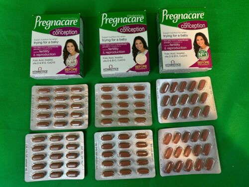 3 Boxes: VITABIOTICS Pregnacare Before Conception Pregnancy Fertility FREE SHIP - Picture 1 of 7