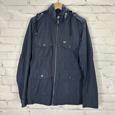 DIESEL Women's Large Utility Coat Hood Cargo Utility Wind - Main Image