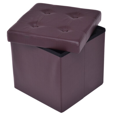 Taburete de Almacenamiento Plegable Asiento de Almacenaje Cubo Otomano