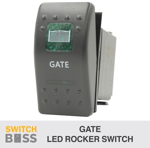 Rocker Switch GATE (Momentary) - Green - LED Opener 4x4 Boat Caravan ...