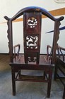 Chinese: Antique; Pair of Asian Lacquered, Yoke Back Hat Chairs, Circa 1800-1900 — photo 4