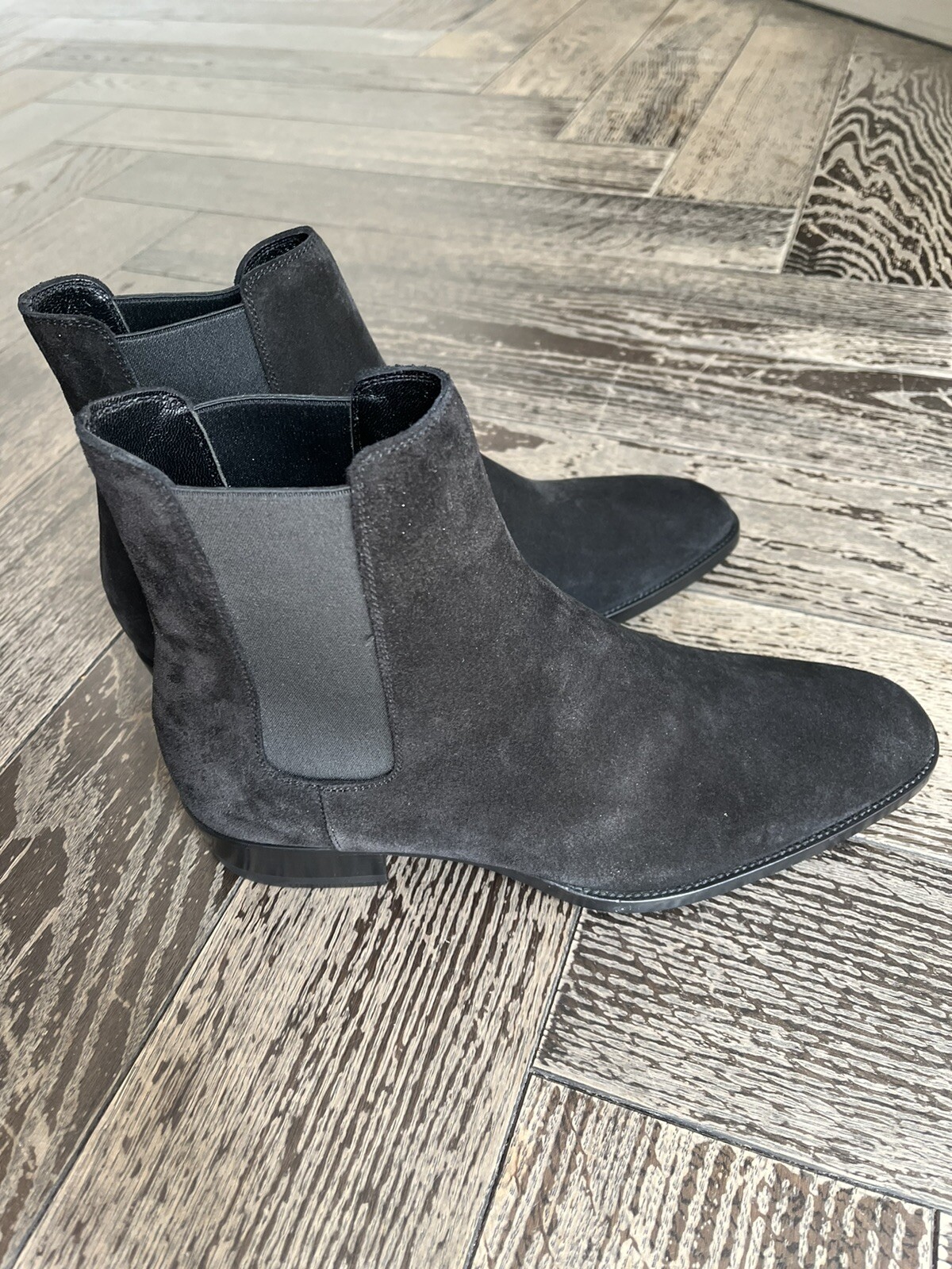 Stivali Saint Laurent Chelsea camoscio nero taglia 39 5