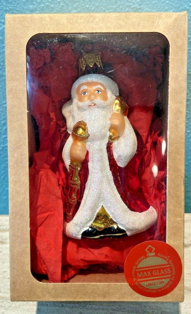 MAX GLASS Mouth Blown Kowalski Family Santa Glass Ornament Poland