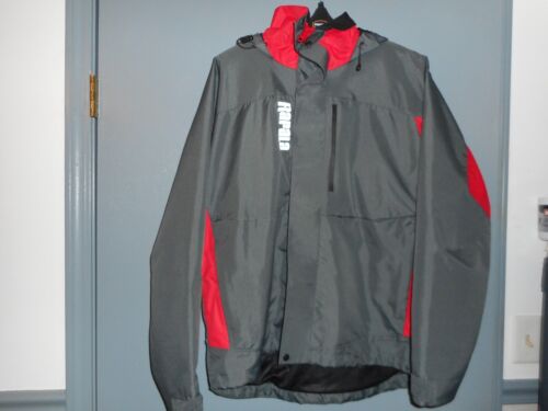 Rapala Rain Suit Fishing Jacket & Bib - Size Men's Medium - Color - Red & Grey - Picture 3 of 3