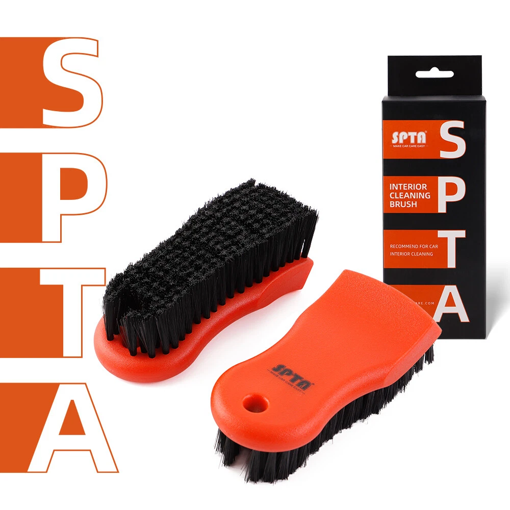 SPTA 1Pcs Car Clean Orange Handle Fabric Brush Nylon for Auto Tire Engine  Bay