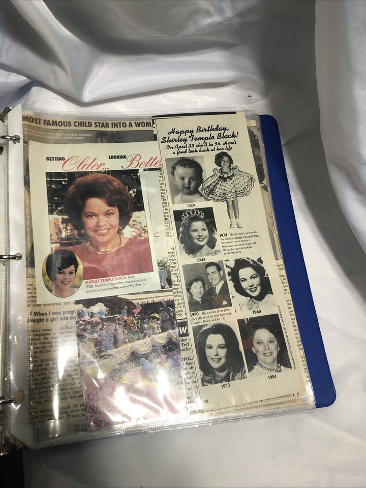 Shirley Temple Newspaper Clipping Ad Binder Collection Scrap Book