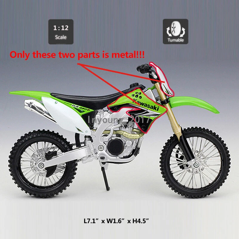 1:12 Kawasaki KX450F Motorcycle Model Diecast Dirt Bike Models Toys for Kids - Image 2 of 4