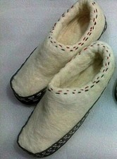 NEW ALBANIAN HANDCRAFT WOOL BOOTEES SLIPPERS SHOES SOCKS-LEATHER-PAPUCE-AWESOME