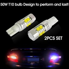 2 X White T10 50w Cree High Power Led Projector Lens Reverse Backup Light 921