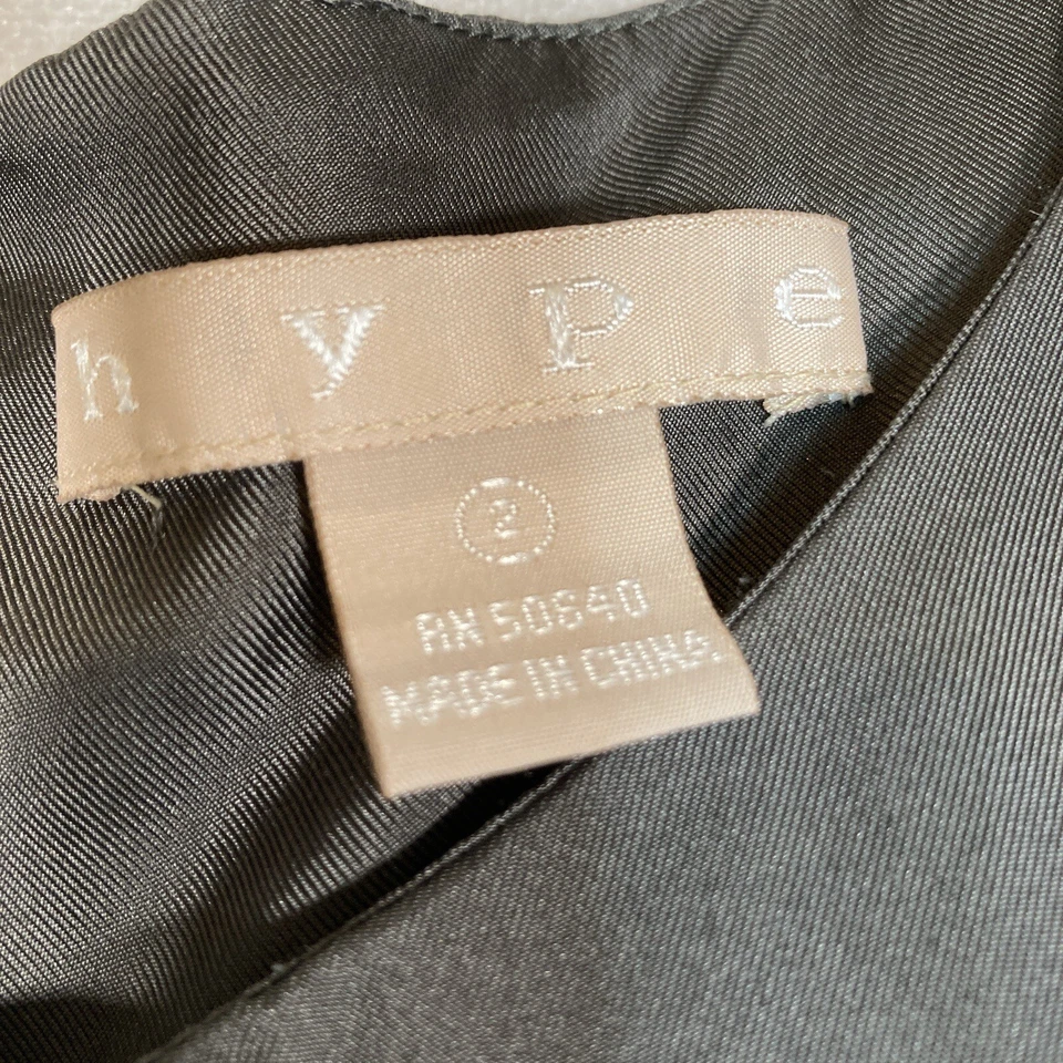 Vestido HYPE Mujer Talla 2 Gris 100% Seda Forrado Retro Preppy Carrera Elegante Coqueta Foto 2 de 4