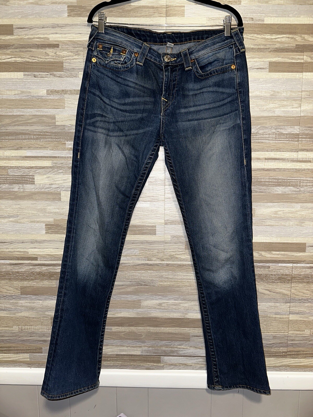 Vintage 2003 True Religion Jeans 32x30 Medium Wash Slim Straight Denim #B