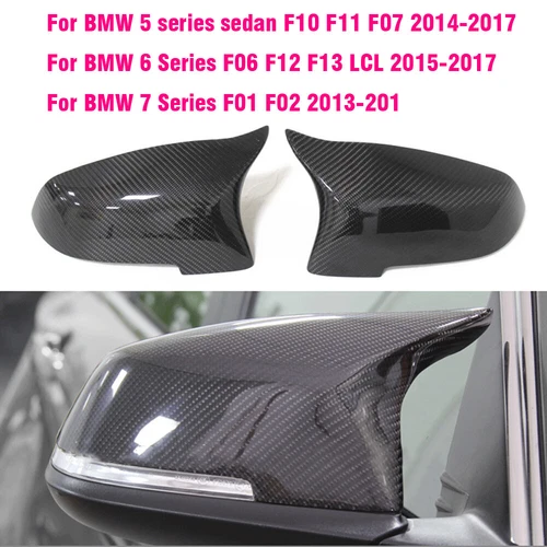 M5 Style Carbon Fiber Side Mirror Cover Cap For 5 Series 14-18 BMW F10 F11 LCI