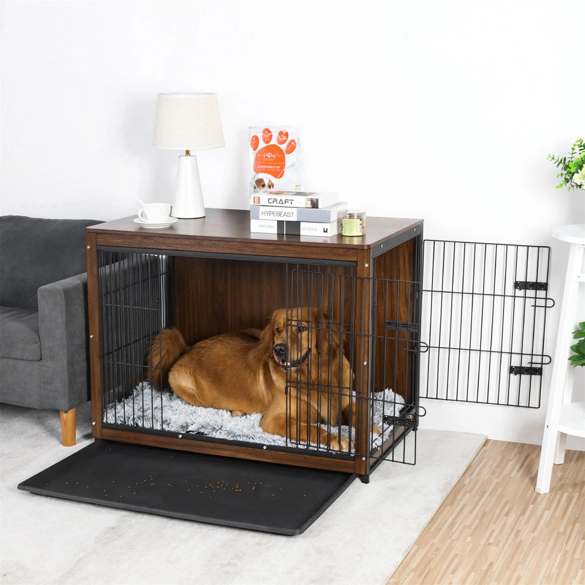 Small Large Dog Crate Indoor Pet Kennel End Table Stand Dog House Cage Furniture