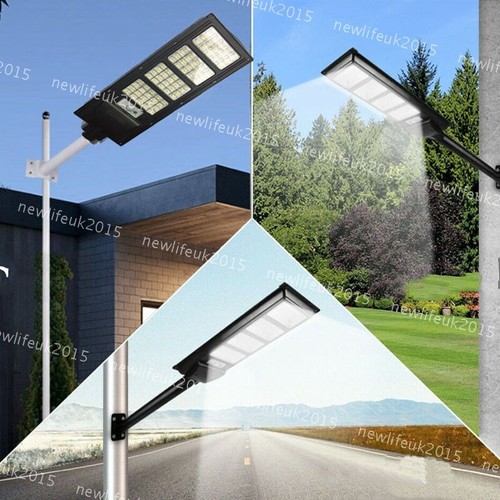 LED Solar Street Sensor Flood Light Outdoor Yard with Remote Pole Cool White - Picture 15 of 15