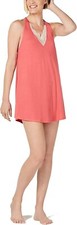 Flora by Flora Nikrooz Lace-Trim Knit Chemise Nightgown Coral M