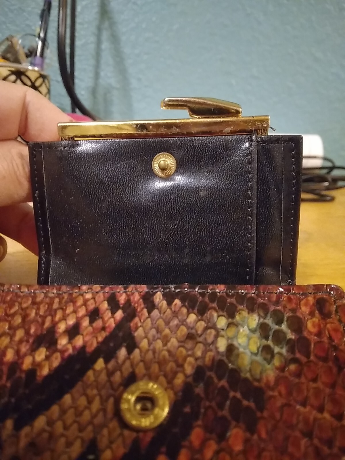 Genuine Python Wallet By Bosca Tri Fold Wallet Wi… - image 6