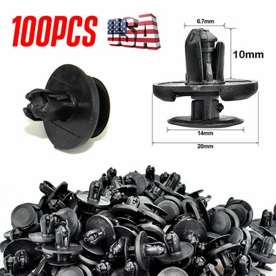 100Pc Screw Rivets Set Car Bumper Fender For Auto Plastic Fastener Clips