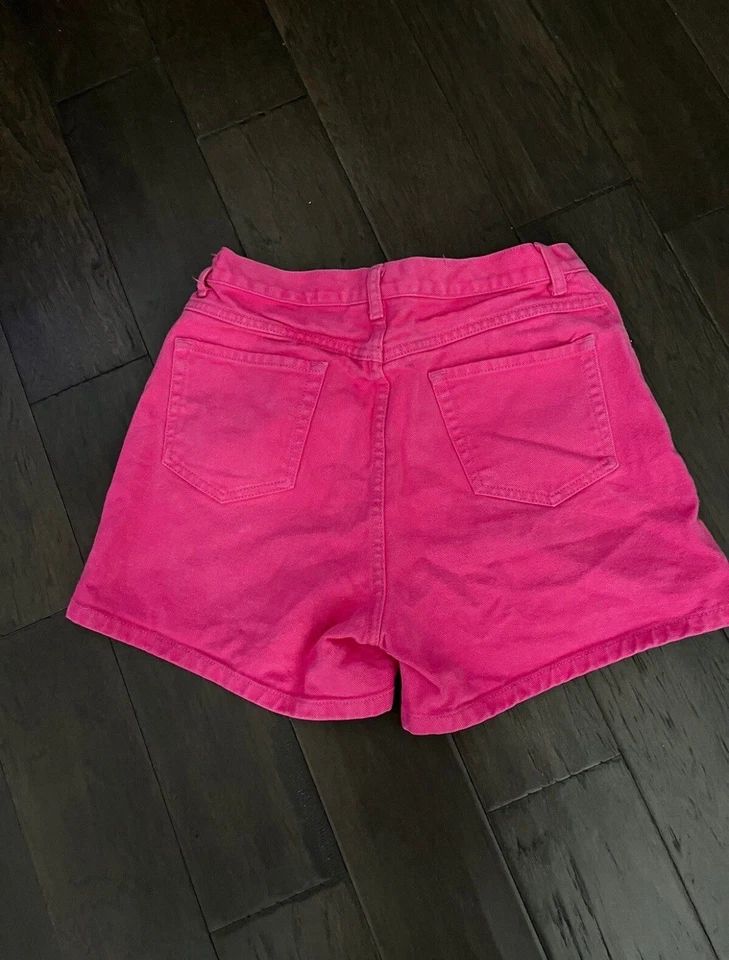 Pantalones Cortos Vintage Bill Blass Para Mujer 10 Rosa Jean Denim Berumuda Algodón Foto 4 de 4