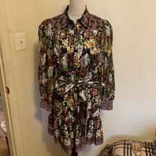 Alice + Olivia Women’s Tiffie Floral- Print Mini Dress Size 14 New 