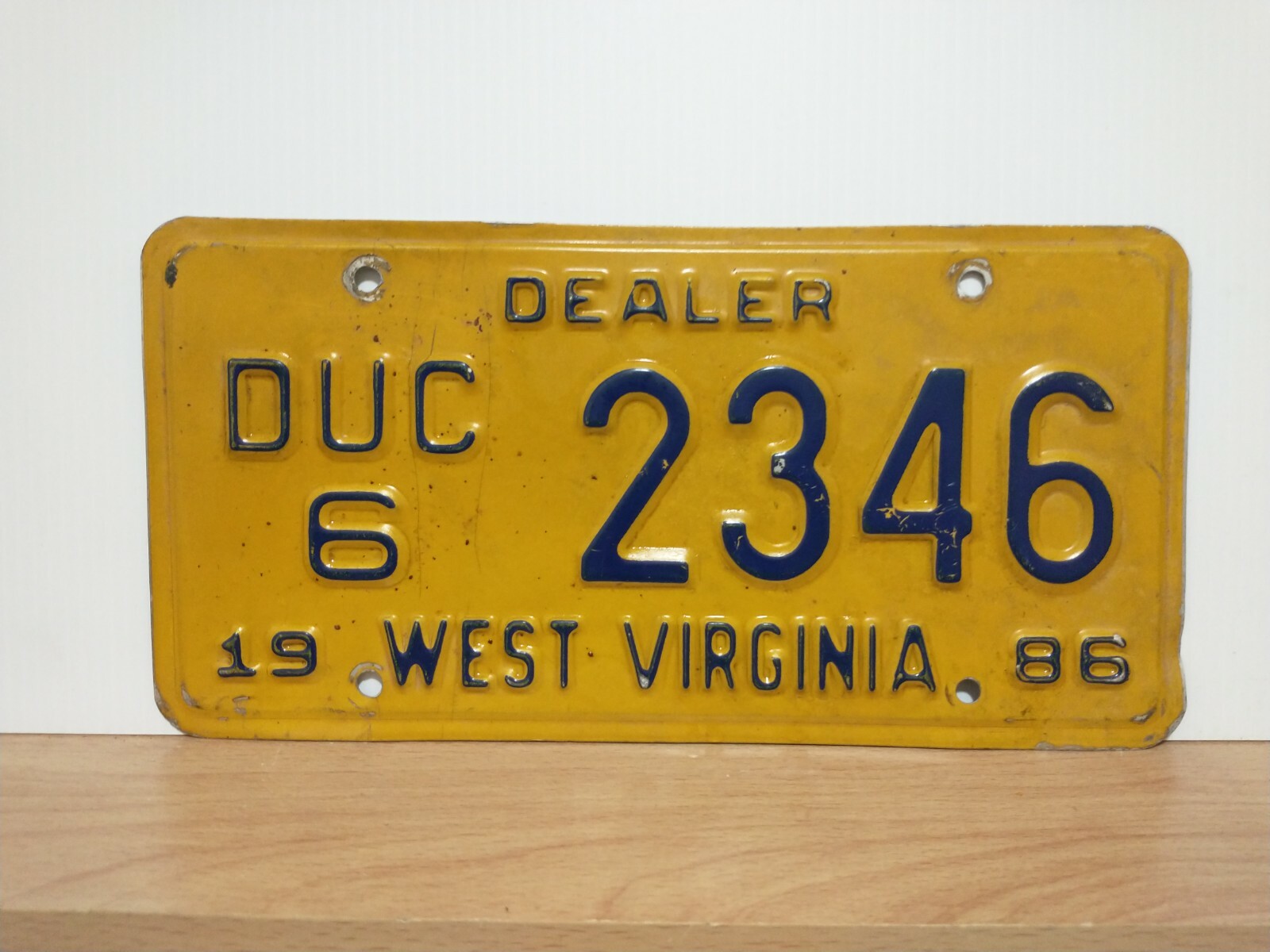 1986 West Virginia DEALER License Plate Tag Original eBay