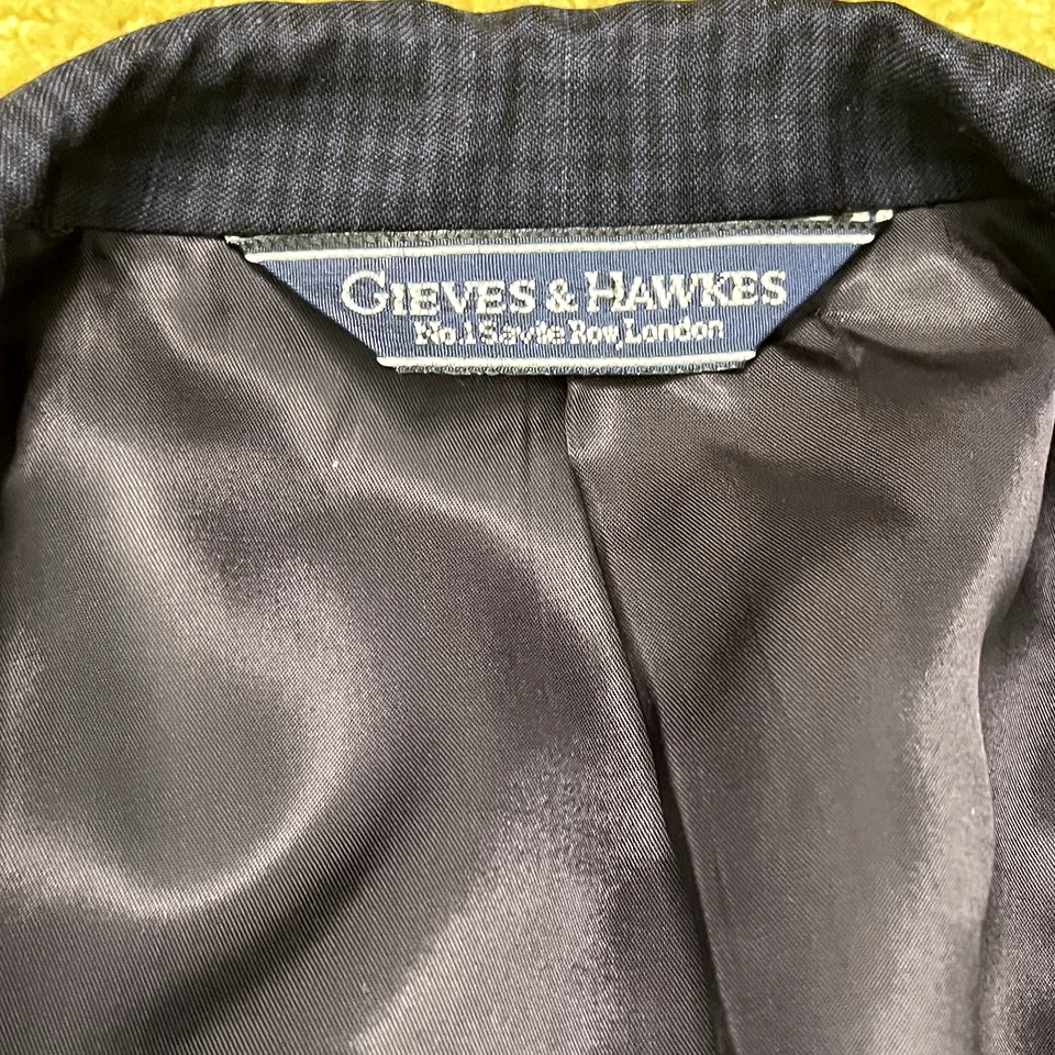 Abrigo deportivo Gieves And Hawkes para hombre 42L azul marino a cuadros chaqueta blazer Lexington Foto 4 de 4