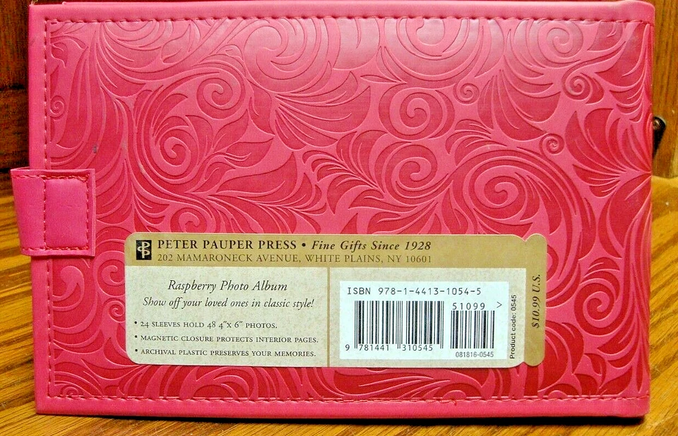 Photo Album 'Peter Pauper Press Raspberry' Pink 4x6 Faux Leather for 48 Pics 893 - Image 2 of 4