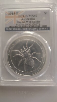 2015 P Australia $1 Funnel Web Spider Bullion Coin Certified NGC
