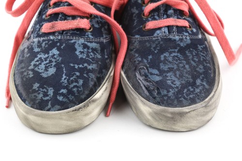 GOLDEN GOOSE California Women Trainers EU39 Blue Patterned Skater Low-Top - Picture 4 of 13