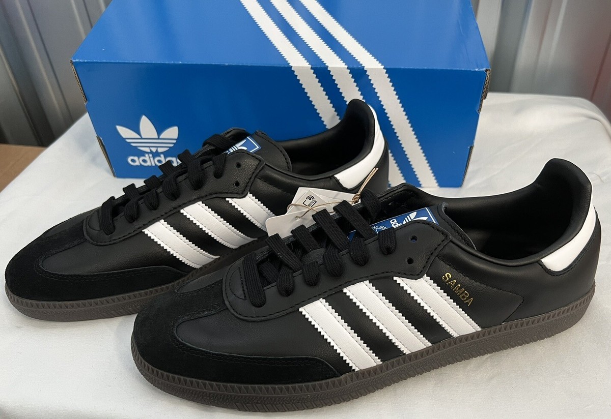 Adidas Samba OG B75807 Leather Black White Gum Uk Eu 42 BNIB