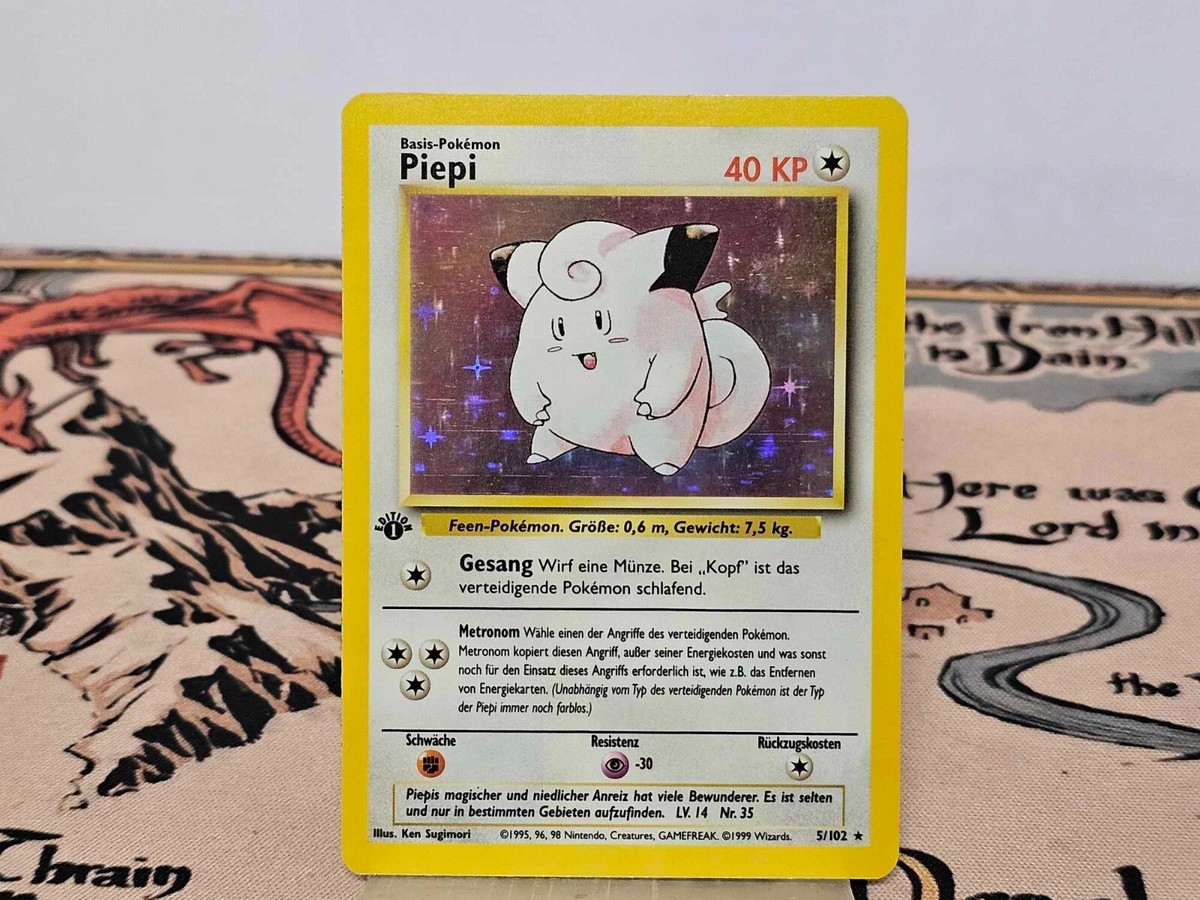 Piepi 1st Edition Base Set Rare Holo Pokemon Cards GERMAN