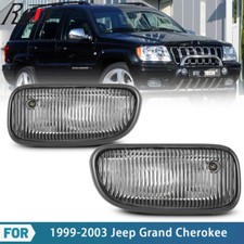 For 1999-2003 Jeep Grand Cherokee Fog Lights Front Bumper Lamp Clear Lens Pair