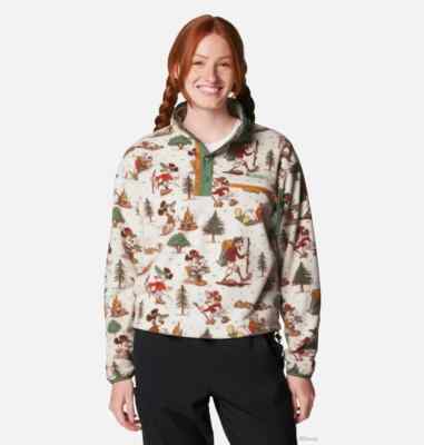 NEW Columbia x Disney Mickey & Friends Half Snap Fleece Womens XX