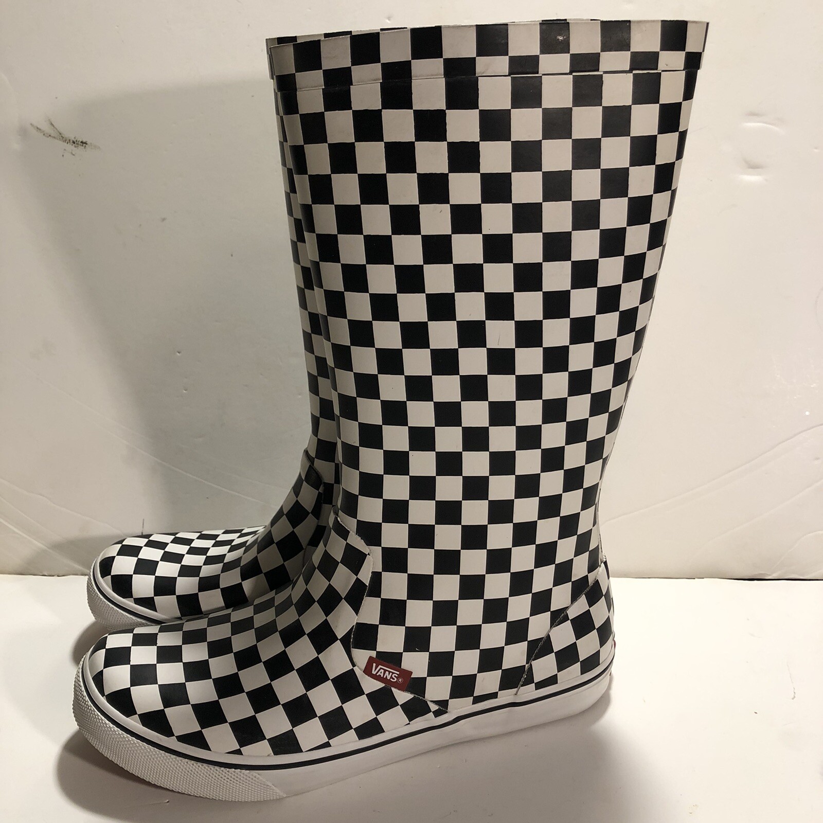 RARE Vans Black White Checkered Rain 