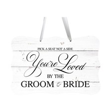 Wall Hanging Wedding Sign for Ceremony and Reception Celebration - Pick A Seat