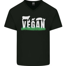 Vegan Field Mens V-Neck Cotton T-Shirt