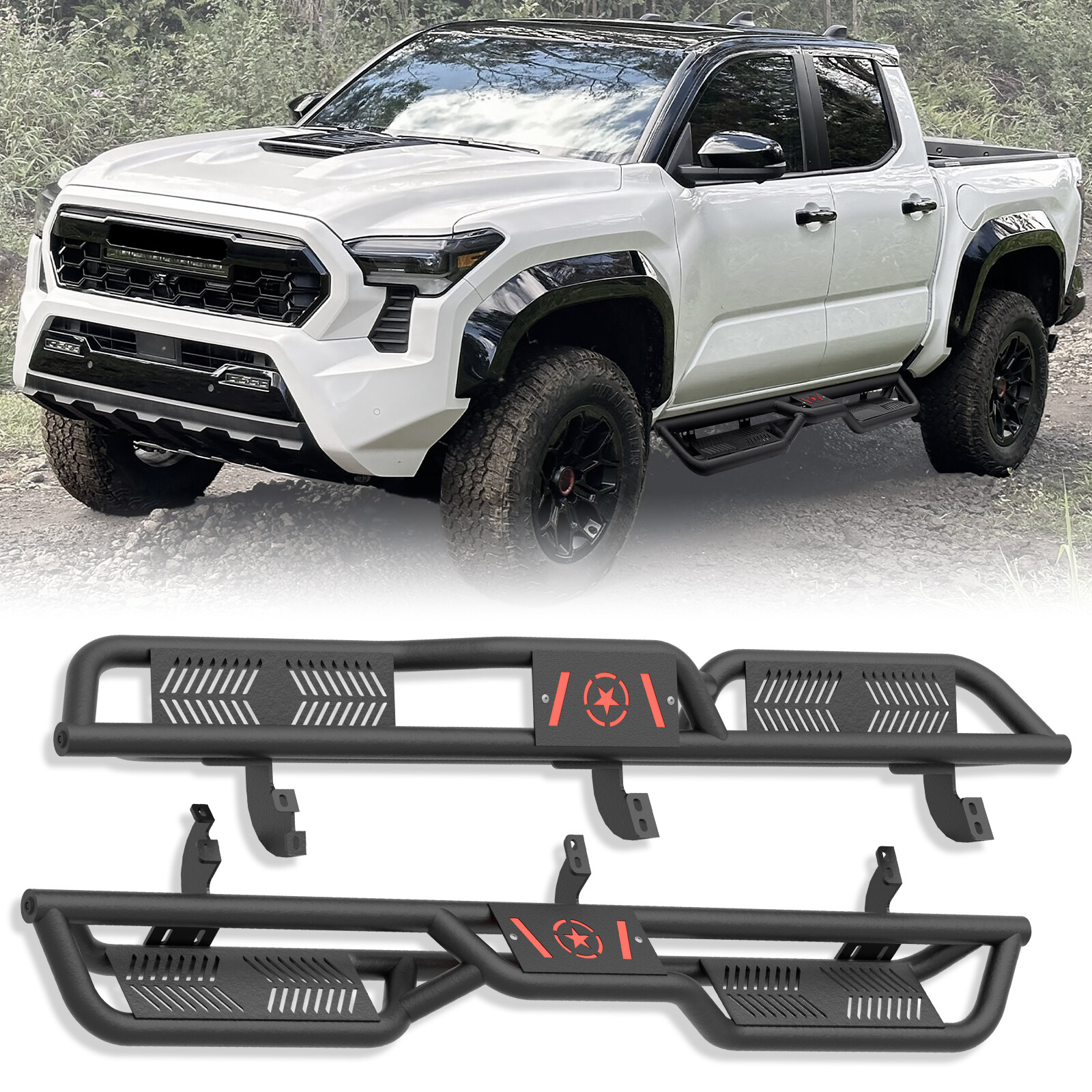 tacoma タコマ　サイドステップバンパー　USトヨタ　TRD PRO Running Boards Side Steps For 2024-2026 Toyota Tacoma Double Cab