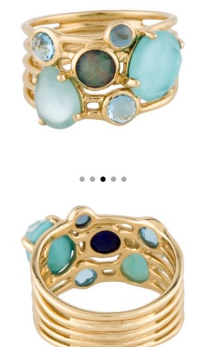 Ippolita 18k Constellation Yellow Gold Turquoise Topaz Opal Sea Blues Ring