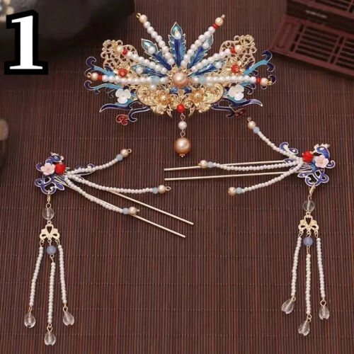 Lady Hairpin Chinese Hair Clip Flower Tassel Wedding Headdress Accessories Retro - Picture 11 of 16